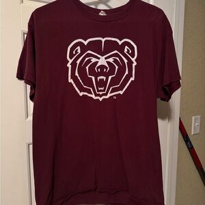 Maroon Men's Graphic T-Shirt with White Bear Logo